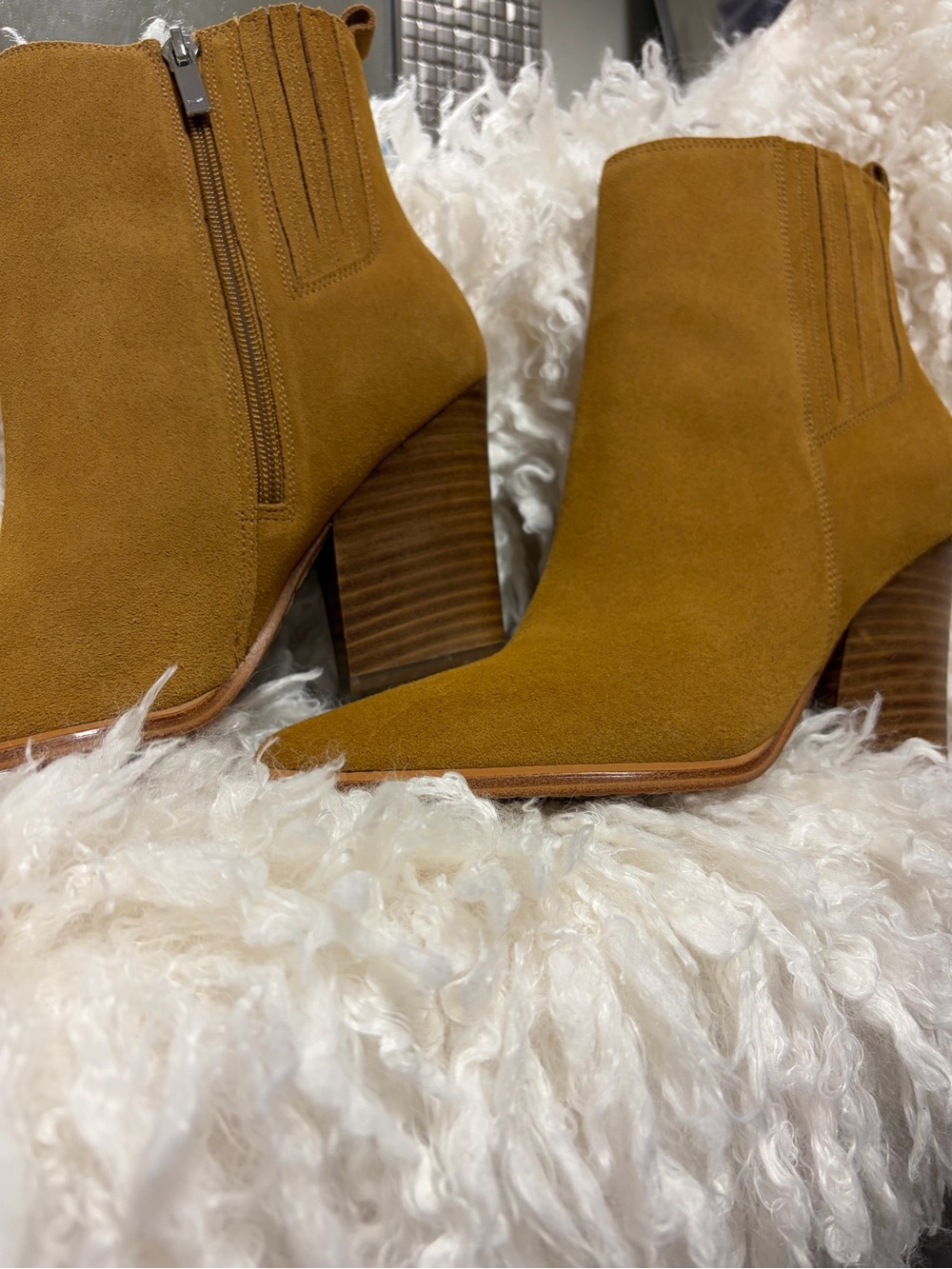 Sam Edelman Brown Suede Pointed Toe Ankle Boots